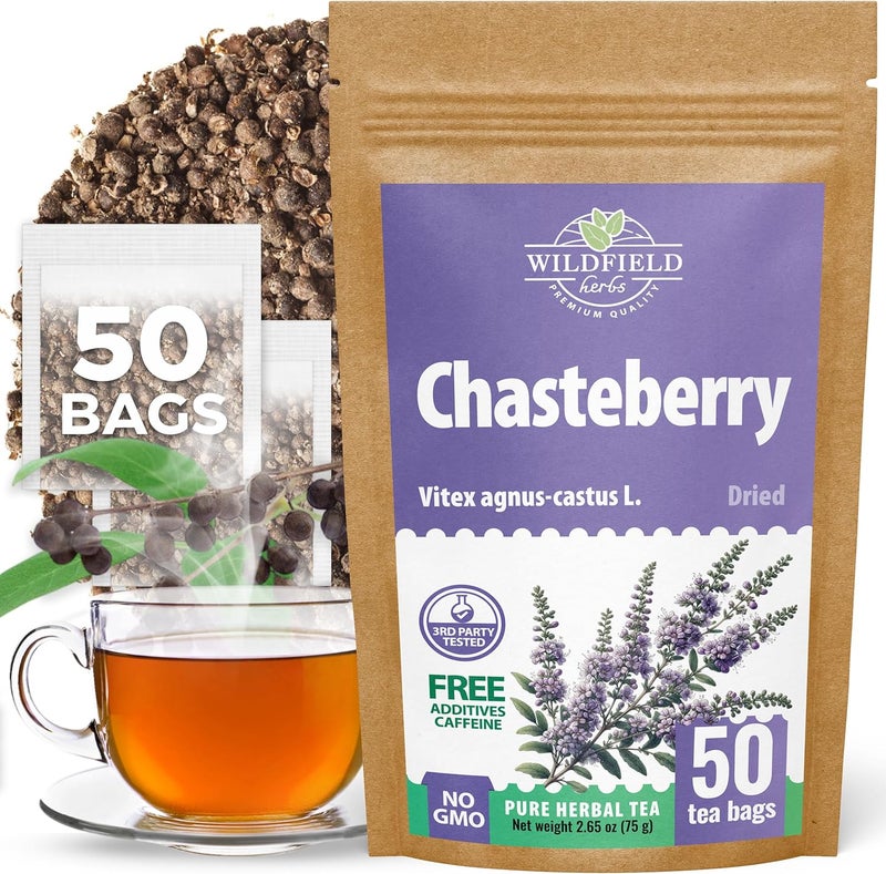 WILDFIELD HERBS Chasteberry Tea Bags - 50 Count - Image 1